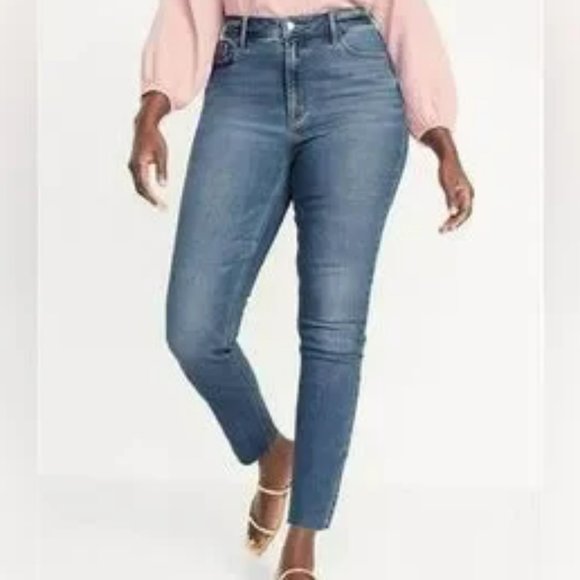 Plus Size High Waisted Rockstar Super Skinny Side Slit Cut Off Ankle Jea… - Picture 1 of 10